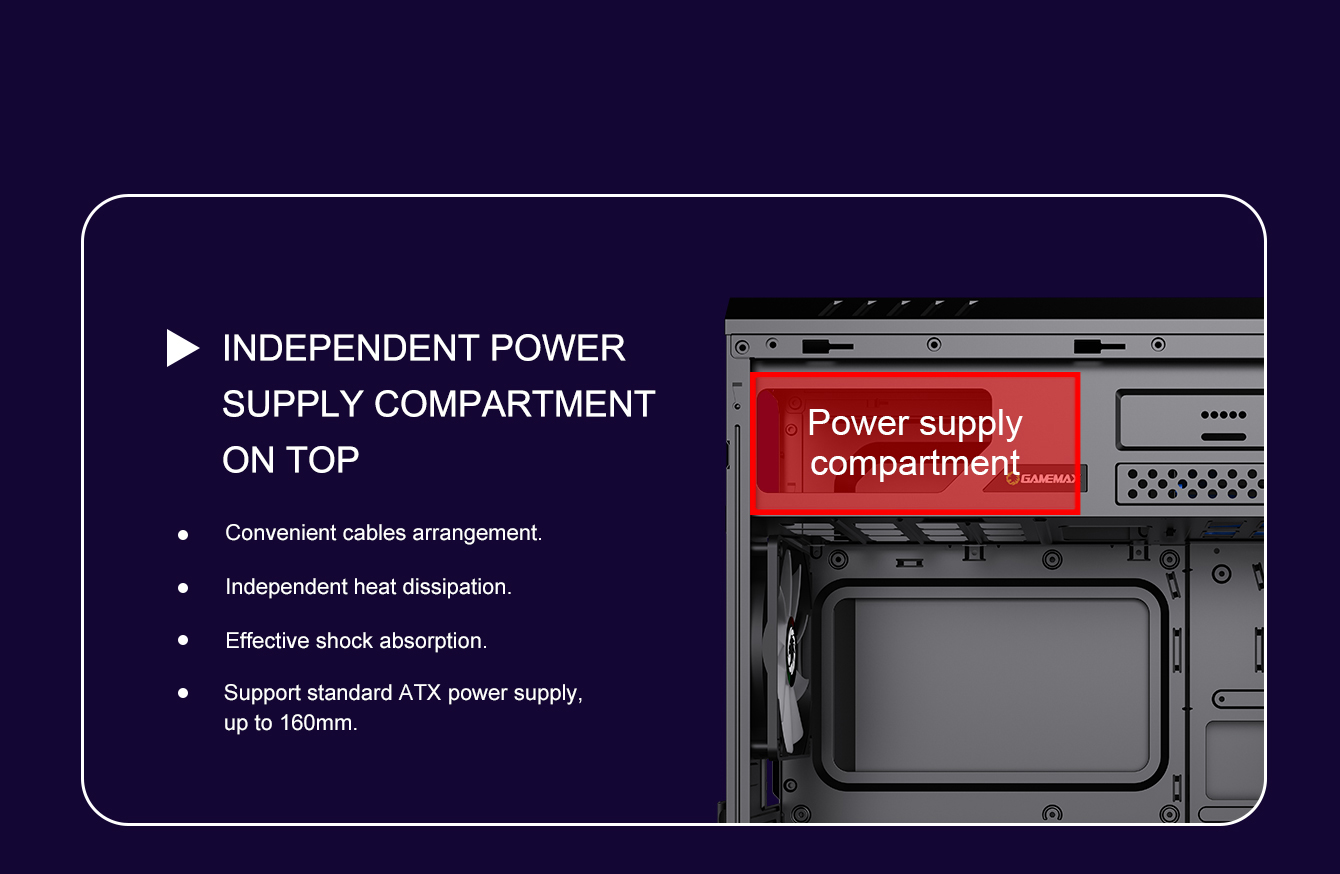 Gamemax G563 Black Steel ATX Tower Computer Case